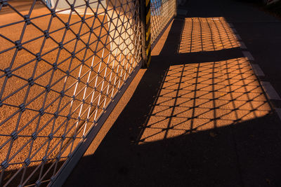 High angle view of chainlink fence