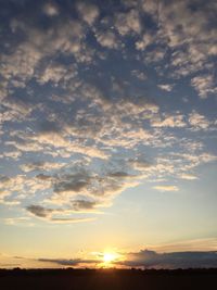 Silhouette of cloudy sky at sunset