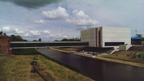 Building against cloudy sky