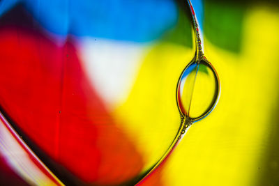 Close-up of water drops on glass