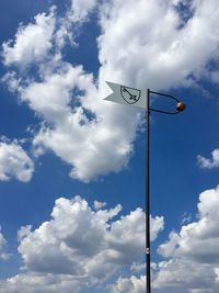 Low angle view of street light against sky