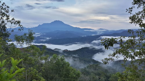 Scenic view of mountains against sky