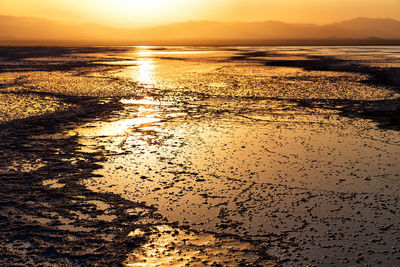 Scenic view of sea during sunset