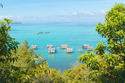 High angle view of sea against sky