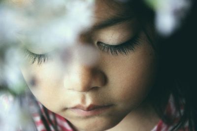 Close-up portrait of cute girl