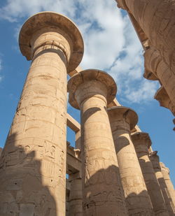 Low angle view of old ruin against sky