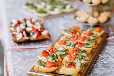 Close-up of food on table