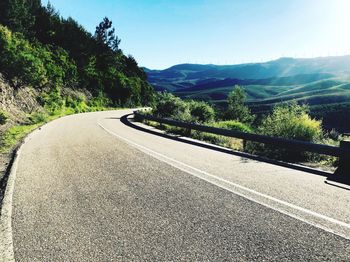 Surface level of road against sky