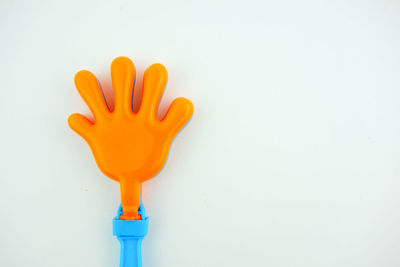Close-up of toy against white background