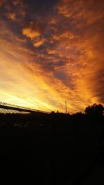 Silhouette of trees against dramatic sky