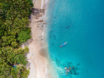 High angle view of sea waves