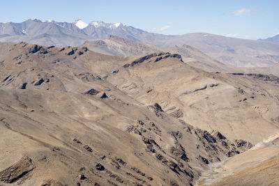 Scenic view of arid landscape against sky