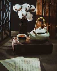 Chinese tea on darkmood scene