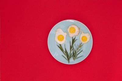 Directly above shot of breakfast on table