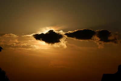 Low angle view of dramatic sky during sunset