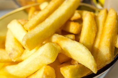 Close-up of fresh french fries in bowl