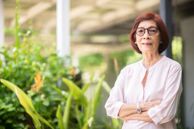 Portrait of a senior woman standing outdoors