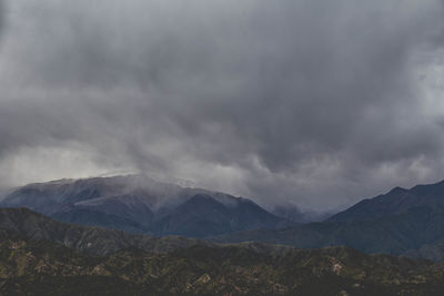 Storm clouds over mountains