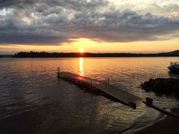 Scenic view of sunset over sea