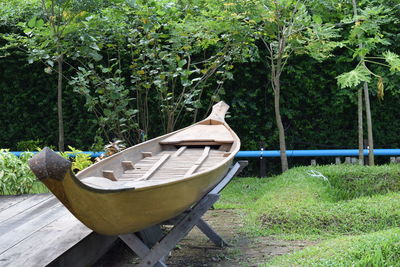 View of boat against trees