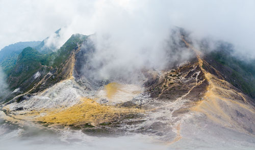 Panoramic view of volcanic landscape