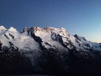 Scenic view of mountains against clear sky