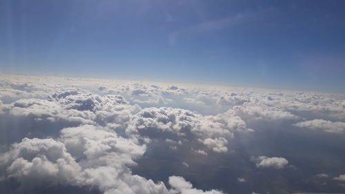 Aerial view of clouds in blue sky