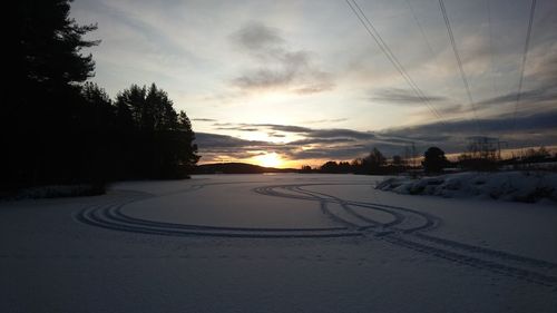 Road against sky during winter