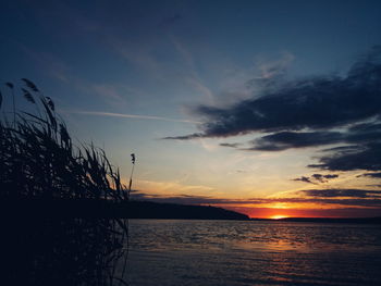 Scenic view of sea at sunset