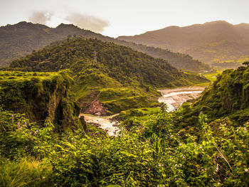 Scenic view of mountains against sky