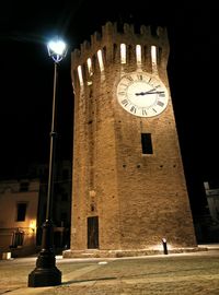 Low angle view of illuminated building