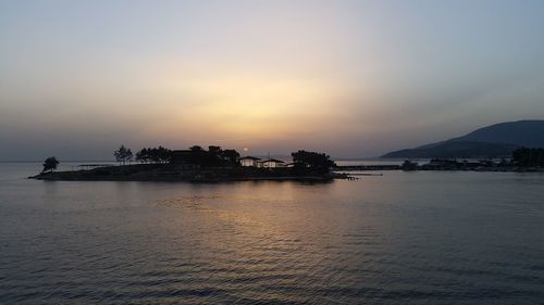 Scenic view of sea at sunset