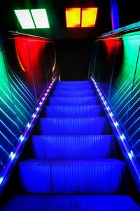 Low angle view of illuminated staircase