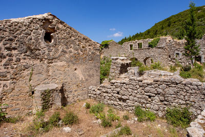 Ruins of agios georgios monastery on lefkada island