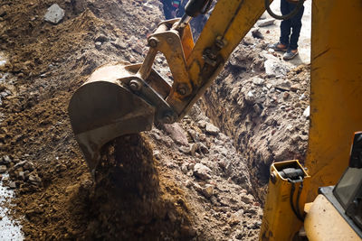 High angle view of abandoned construction site