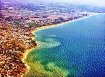 High angle view of sea