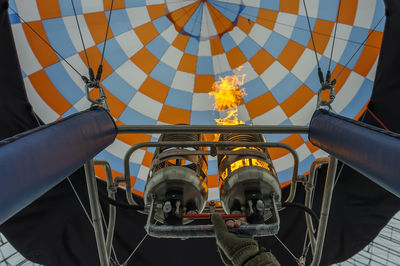 Low angle view of hot air balloon