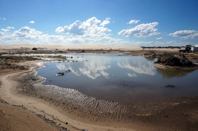 Panoramic view of beach against sky