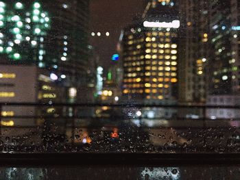 Illuminated cityscape at night