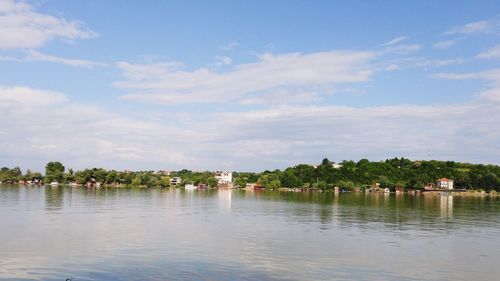 Scenic view of river against sky