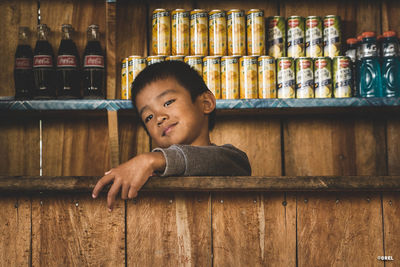 Portrait of boy smiling