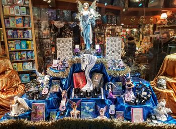 Panoramic shot of market stall for sale