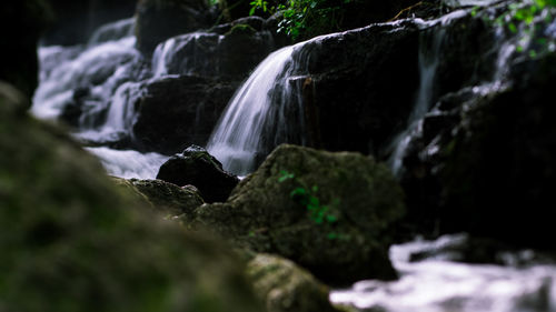 Scenic view of waterfall