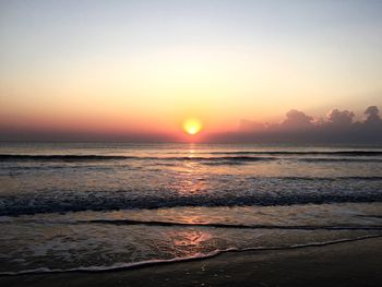 Scenic view of dramatic sky over sea