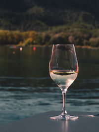 Glass of water on table