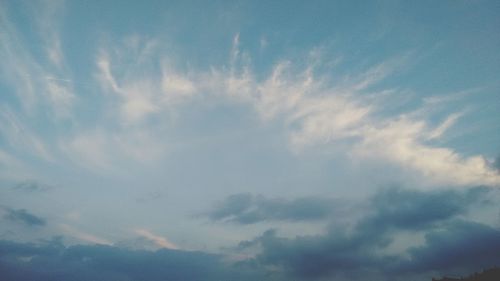 Low angle view of cloudy sky