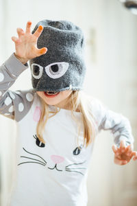 Portrait of a girl wearing hat