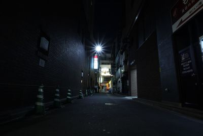 Illuminated street at night