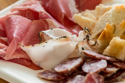 Close-up of food on table