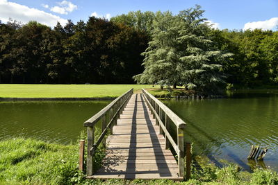 Scenic view of lake against trees